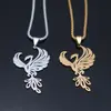 Nueva Moda Acero Inoxidable Corte Animal Fénix Colgante Collar Electrochapado No Descolorante Cadena Clavícula Animal Transfronterizo
