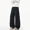 NASA ABOUT Pantalones deportivos de peso pesado desestructurados de pierna curva para hombre, nueva colección primavera/otoño 2026, pantalones casuales holgados de pierna ancha