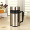 Venta al por mayor de termo de acero inoxidable, regalo para hombres, taza de oficina de negocios con asa, filtro de burbuja, taza con logotipo