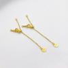 Prata Esterlina S925 Banhada a Ouro Corrente de Cauda Ajustável em Forma de Coração Corrente de Extensão DIY Colar de Pérolas Pulseira Acessórios de Joias