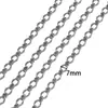 Cadena de Acero Inoxidable de 7 mm Grabada Lateralmente Cadena Chapada al Vacío en Oro de 18 Quilates Accesorios para Collar Pulsera DIY Cadena de Acero Inoxidable