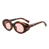 Nuevas gafas de sol ovaladas de montura pequeña de moda transfronteriza, estilo retro para caras cuadradas y redondas, gafas de sol de alta gama de estilo urbano moderno para chicas a la moda