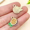 Mezcla de 30 Modelos de Frutas Simuladas en Miniatura con Goteo de Aceite, Sandía, Lichi, Mango, Uva, Plátano y Otros Accesorios de Joyería con Colgantes de Aleación