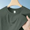 Camiseta de manga corta de seda helada jacquard de secado rápido para hombre, verano, fina, transpirable, para fitness, running, deportes, media manga
