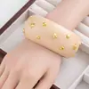 Pulsera de Madera con Estrella Vintage Americana para Mujer, Pulsera Ancha Sexy Exagerada, Pulsera Estilo Bohemio de Primavera y Verano