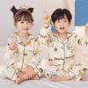 Comércio Exterior Primavera e Outono Novo Conjunto de Pijama Infantil Roupas de Outono Femininas Calça Longa Conjunto de Duas Peças Pijamas Infantis para Meninos e Meninas