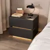 Mesita de Noche Inteligente de Lujo Ligero, Moderna y Sencilla, para Uso Doméstico en el Dormitorio, Gabinete de Mesita de Noche de Madera Maciza, Gabinete de Almacenamiento Multifuncional para Mesita de Noche, Completamente Ensamblado