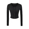Chaqueta de Punto Otoño Temprano Estilo Nuevo Un Botón Protección Solar Ajustada Camiseta Estilo Americano Puro Deseo Sexy Cuello Redondo Manga Larga
