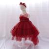 Vestido de princesa de malla para bebé de Amazon, vestido de cola de pato para bebé de un año, nuevo vestido esponjoso de pastel para niños