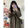 Abrigo de Lana Negro para Mujer, Chaqueta de Lana, Nuevo Estilo Otoño e Invierno 2025, Estilo Hepburn Petite, Estilo Coreano