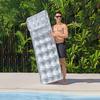 Sofá inflable de agua con doble fila flotante y forma de cisne sandía para tomar el sol, colchón inflable reclinable, colchoneta de playa, anillo de natación