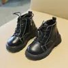 Zapatos de Cuero de Caña Alta Estilo Británico para Niños Niñas Botas Martin para Niños Pequeños Cremallera Forro Sencillo Botines Cortos Otoño Nueva Llegada