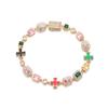 Collar Pulsera de Piedras Preciosas Coloridas Geométricas Completamente Incrustado Estilo Hip-Hop Moda de Nicho Joyería Unisex