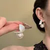 El Lugar Perdido de la Humanidad_Pendientes de Perlas Plegadas Estilo Retro Francés con un Toque de Lujo, Únicos y Hermosos, Pendientes Exagerados para Mujer