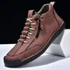 Bestseller transfronterizo de Amazon: Botas Martin para hombre de Amazon, zapatos casuales de media caña, botines, zapatos de estilo británico de talla grande con detalles cosidos