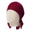 Touca de algodão elástica feminina, touca de cabeça, touca triangular, cor sólida, touca de dormir, macia, respirável, chapéu de pirata, turbante