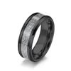 Anillo de Acero de Titanio de Moda Transfronterizo para Hombres, Anillo de Acero Inoxidable con Epoxi de Patrón Escarchado, Venta al por Mayor de Fabricante, Decoración de Patrón Escarchado