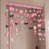 Cortina decorativa para puerta con diseño de perro Jade Gui Love Children, para dormitorio, cocina, entrada, cortina colgante, media cortina con forma de corazón para niña