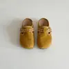 Mules Gruesos Cerrados Cálidos y Elegantes Estilo Bosque para Mujer, Zapatos Birkenstock Antideslizantes de Gamuza para Ponerse Fácilmente para Primavera y Verano, Versátiles Zapatos de Casa Perezosos