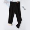 Leggings Outono e Inverno para Meninas Crianças Acolchoados com Forro de Lã Crianças de Tamanho Médio e Grande Roupa Externa Calças Padrão de Couro para Meninas Bebês Calças Quentes de Cintura Alta