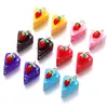 Juguete de Comida de Resina DIY Pastel de Crema de Fresa Colgante Pulsera Llavero Accesorios Decorativos Colgante W438