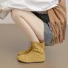 Botines Cortos Retro Calados con Agujeros Redondos para Mujer, Suela Plana Antideslizante, Modelo 2026, sin Cordones, Tacón Oculto, Botas Vaqueras Estilo Vacaciones