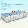 Piscina Rectangular Original Genuina con Marco de Tubo para Remar Piscina Grande con Soportes Piscina Familiar para Niños Engrosada