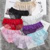 Ropa interior sexy de encaje calado para mujer, de cintura media, sin costuras, de algodón, de malla translúcida, tentación, calzoncillos para mujer