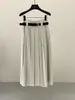 Falda Larga plisada Jianhe Spring New Minimalista con Efecto de Caída, Cintura Alta, Línea A Adelgazante 59092