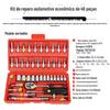 Caixa de Ferramentas com Catraca de 46 Peças para Reparo Automotivo Seguro Automotivo Conjunto de Soquetes para Carro Conjunto Coleção de Ferragens