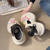 Nuevos Zapatos de Suela Gruesa Color Rosa Macarrón con Estrella para Mujer Moda de Verano Sandalias Baotou y Chanclas de Doble Uso 2025