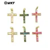 WT-JP378 ins Moda Natural Concha de Abulón Rosa y Blanca Diseño de Cruz Joyería Hecha a Mano y Accesorios