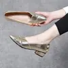Zapatos Casuales de Moda Nuevos para Mujer Primavera/Verano 2026, Estilo Transfronterizo, Puntiagudos, con Tacón Medio Grueso