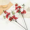 Fruta de la fortuna artificial de frutos rojos de múltiples cabezas, decoración de suelo para la sala de estar, flores artificiales, nuevos arreglos florales para el hogar estilo chino, venta al por mayor desde el fabricante