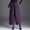 Calça jacquard afunilada de cintura alta para mulheres, nova calça cropped elegante de outono 2026, calça casual simples para o dia a dia