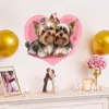 Pegatinas de Pared de Amazon Transfronterizas Dibujos Animados Cachorro Lindo Corazón de Amor Dormitorio Sala de Estar Estudio Pegatinas Decorativas Autoadhesivas Venta al por Mayor en Stock