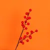 Fruta vermelha rica fruta acácia feijão vermelho buquê de alta qualidade sala de estar decoração de chão arranjo de flores flor artificial decoração de casa