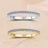 Anillo Femenino de Moissanita Transfronterizo, Anillo de Banda Única Chapado en Oro de 18 Quilates, Versátil Apilable Anillo de Moissanita de Plata de Ley 925 Venta al por Mayor