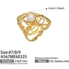 Conjunto de Anillos Vintage con Diseño Floral, Perla de Concha en el Dedo Índice, Chapado en PVD con Oro de 18 Quilates, Anillo de Nicho Moderno y Elegante