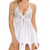 Pijama de malla de comercio exterior europeo y americano, tirantes, espalda descubierta, tentación, encaje, camisón, hueco, pecho abierto, lencería sexy, entrega de comercio exterior