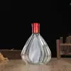 Garrafa de Vidro Transparente Espessada para Bebidas Alcoólicas Atacado Pacote 0,5kg 500ml Garrafa Selada para Bebidas Alcoólicas Caseiras Garrafa de Vinho com Bolhas