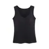 Camisola de Verano y Primavera para Mujer con Almohadillas, Diseño Integrado, Adelgazante, Adecuada para Usar por Dentro o por Fuera