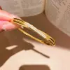 Pulseira com Fivela Redonda de Zircônia Banhada a Ouro Real 18k Design de Pulseira Retro Simples Versátil Senso de Design Joias de Nicho para Mulheres