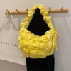 Bolso de Nube Plegado de Terciopelo Transfronterizo para Mujer, Bolso Peludo Nuevo, Estilo Coreano Casual Bolso Burbuja, Bolso de Hombro Cruzado, Bolso Dumpling
