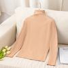 Camiseta Interior Térmica de Manga Larga Ajustada con Cuello en Capa para Mujer F1149Ains Estilo Urbano de Otoño