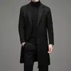 Abrigo de lana de longitud media para hombre, abrigo de color liso moderno para uso diario en primavera y otoño, disponible en varios colores y tallas, estilo ligero para hombres jóvenes