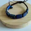 Pulsera tejida multicolor cuadrada transfronteriza Lapislázuli Amatista Ojo de Tigre Pulsera tejida Pulsera tejida piramidal