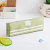 Estojo simples estilo coreano para lápis, estampa de cor sólida, bolsa para material escolar, estojo de lápis octogonal, logotipo personalizável, estojo de lápis de tecido pequeno e fofo