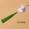 Pingente Borla Coelho de Jade Bordado Novo Estilo Nacional Chinês Estilo Antigo Ornamento de Lapela Hanfu Qipao Pingente de Bolsa Souvenir