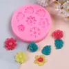 Molde de Silicone de Flor Rosa, Margarida, Borboleta, Molde de Decoração de Borda para Bolo de Chocolate Fondant